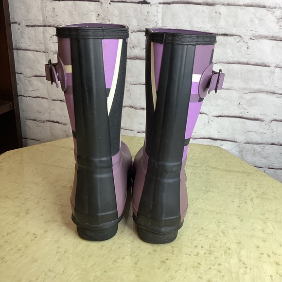 Hunter Short Tartan Purple Plaid Rain Boots - Picture 5 of 9